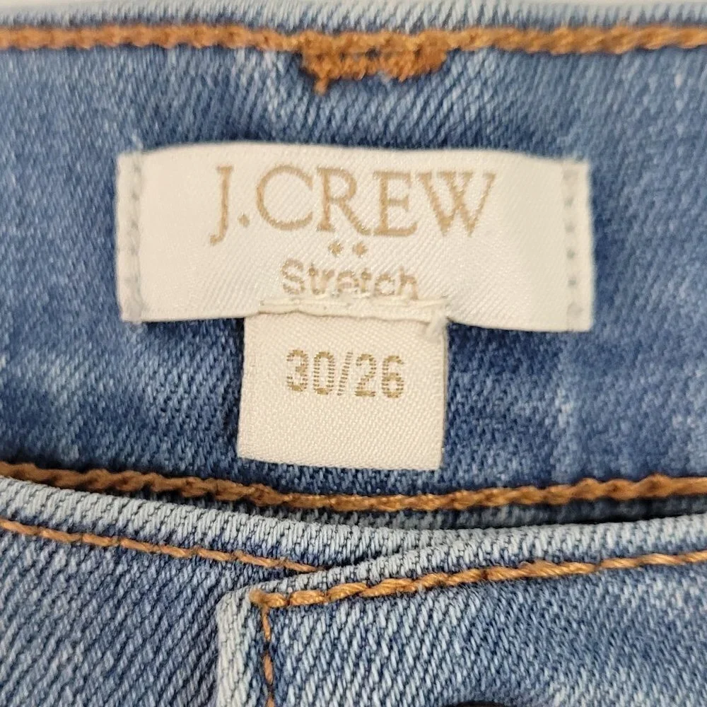 J. Crew Stretch Skinny Ankle Light Wash Jean 30/26 E0736